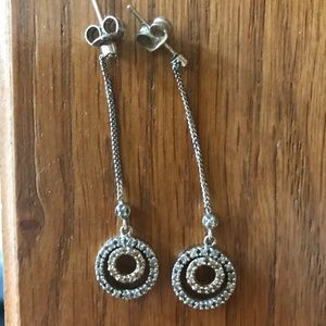 14k gold Studded dangle earring